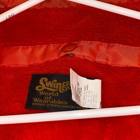 Vintage Swingster Orange Golden Harvest Patch snap up Jacket Medium - Picture 6 of 11